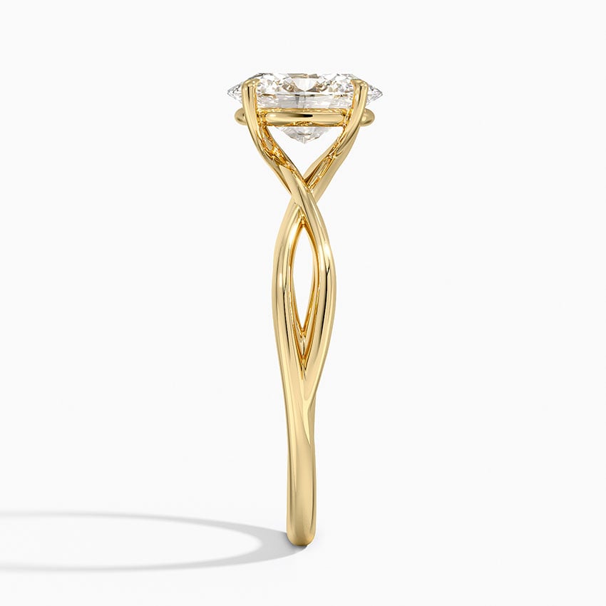 Alya Twist Solitaire Ring Yellow Gold 18k Oval Engagement Ring