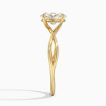 Alya Twist Solitaire Ring Yellow Gold 18k Oval Engagement Ring