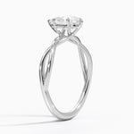 Alya Twist Solitaire Ring Platinum Pear Engagement Ring