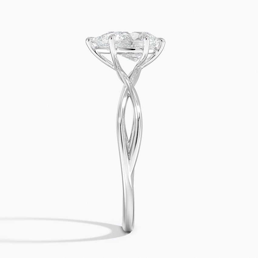 Alya Twist Solitaire Ring Platinum Pear Engagement Ring