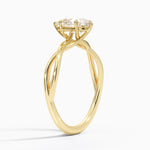 Alya Twist Solitaire Ring Yellow Gold 18k Pear Engagement Ring