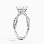 Alya Twist Solitaire Ring Platinum Princess Engagement Ring