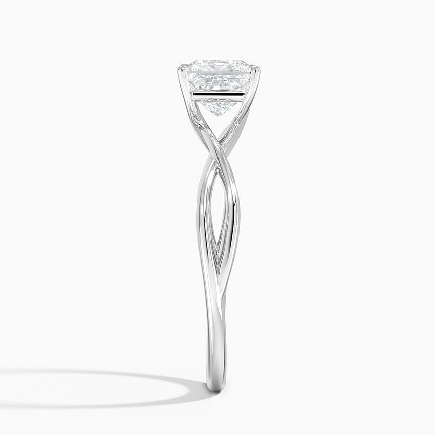 Alya Twist Solitaire Ring Platinum Princess Engagement Ring