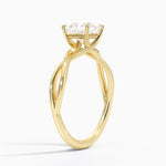 Alya Twist Solitaire Ring Yellow Gold 18k Princess Engagement Ring