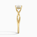 Alya Twist Solitaire Ring Yellow Gold 18k Princess Engagement Ring