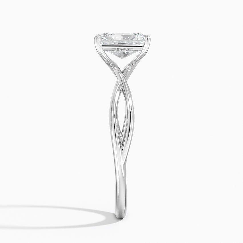 Alya Twist Solitaire Ring Platinum Radiant Engagement Ring