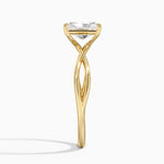 Alya Twist Solitaire Ring Yellow Gold 18k Radiant Engagement Ring
