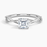 Alya Twist Solitaire Ring Platinum Asscher Engagement Ring