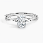 Alya Twist Solitaire Ring Platinum Oval Engagement Ring