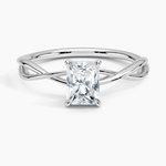 Alya Twist Solitaire Ring Platinum Radiant Engagement Ring