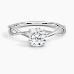 Alya Twist Solitaire Ring Platinum Round Engagement Ring