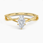 Alya Twist Solitaire Ring Yellow Gold 18k Marquise Engagement Ring