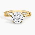 Alya Twist Solitaire Ring Yellow Gold 18k Round Engagement Ring