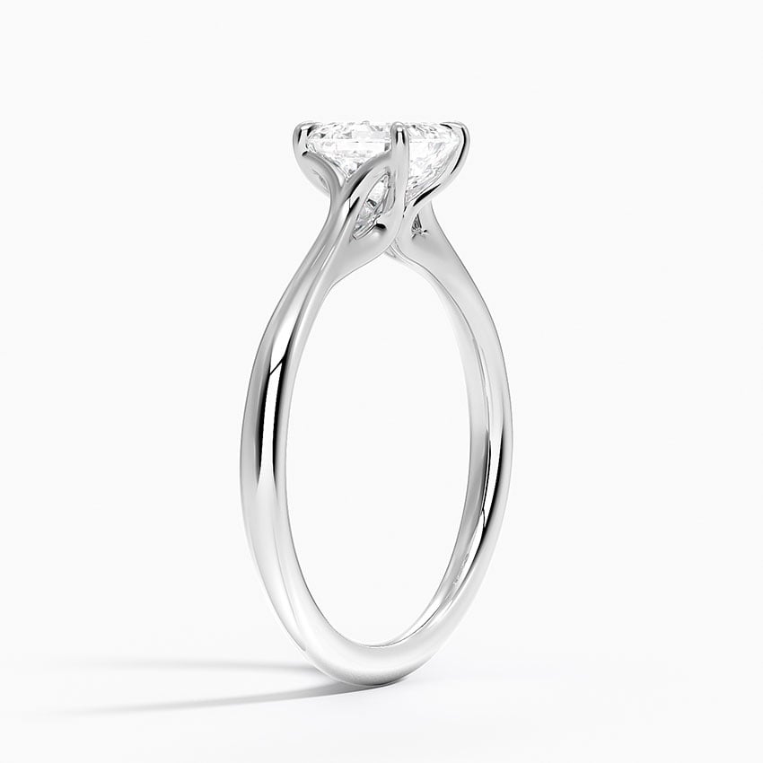 Freesia Cathedral Solitaire Ring Platinum Asscher Engagement Ring