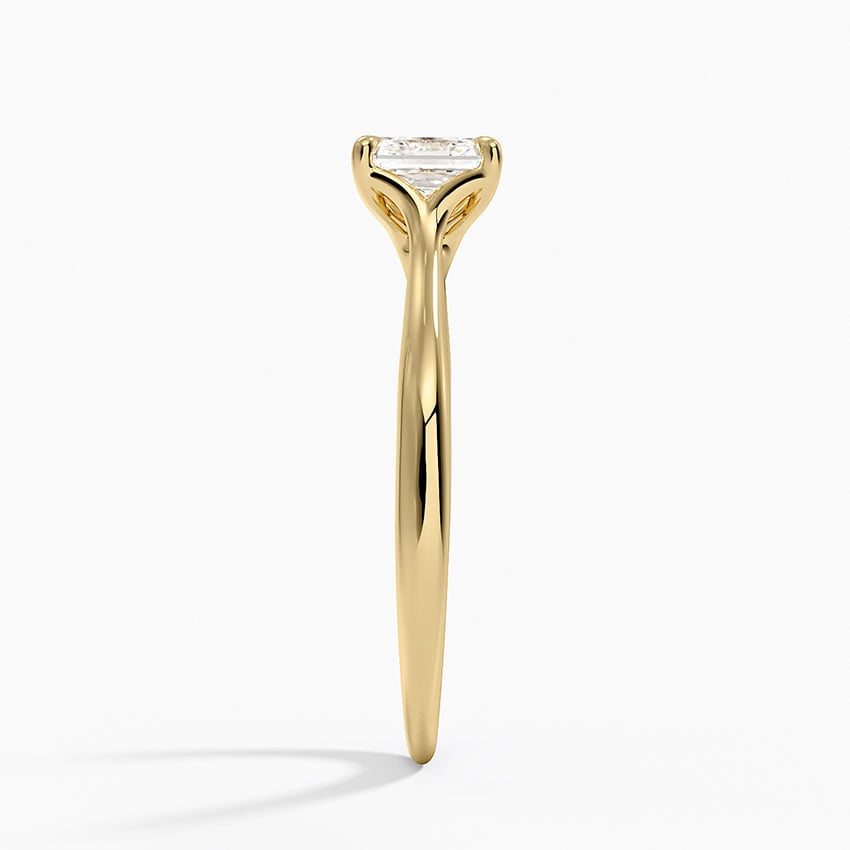 Freesia Cathedral Solitaire Ring Yellow Gold 18k Asscher Engagement Ring