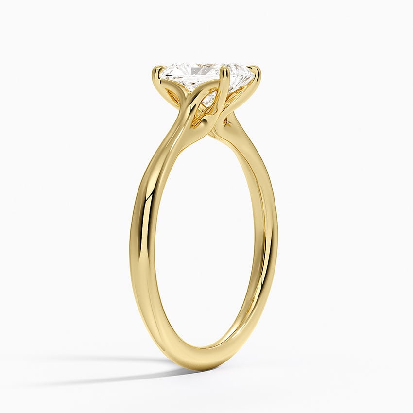 Freesia Cathedral Solitaire Ring Yellow Gold 18k Radiant Engagement Ring