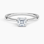 Freesia Cathedral Solitaire Ring Platinum Asscher Engagement Ring