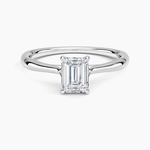 Freesia Cathedral Solitaire Ring Platinum Emerald Engagement Ring
