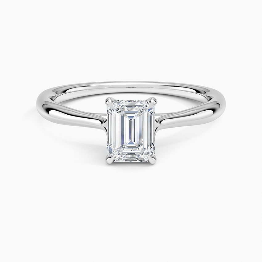 Freesia Cathedral Solitaire Ring Platinum Emerald Engagement Ring