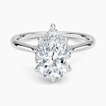 Freesia Cathedral Solitaire Ring Platinum Pear Engagement Ring