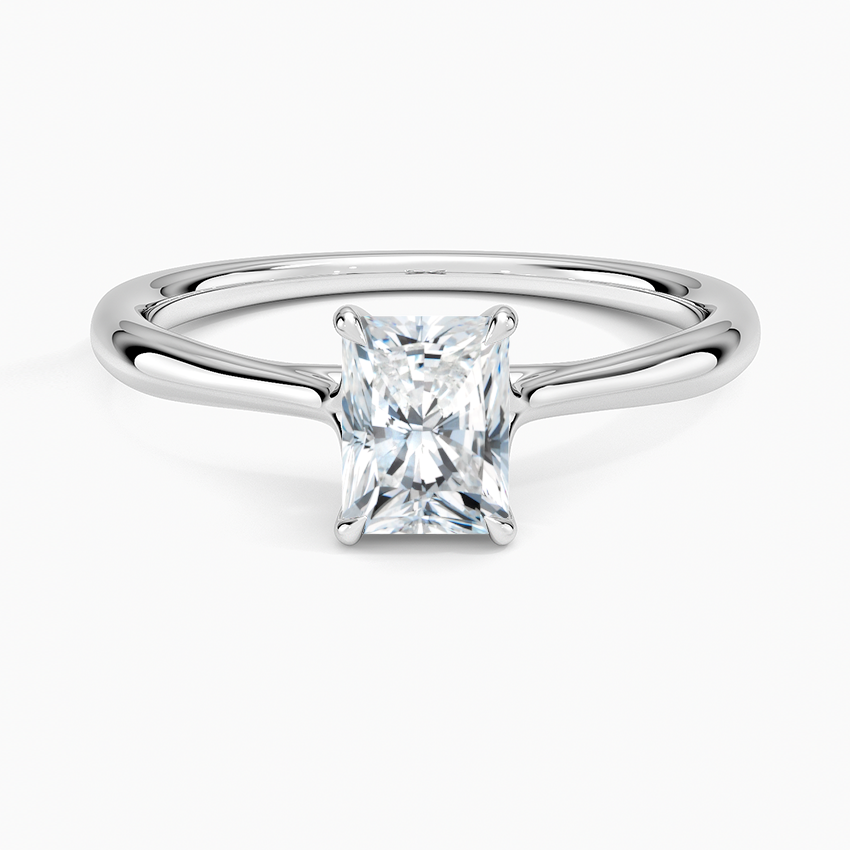 Freesia Cathedral Solitaire Ring Platinum Radiant Engagement Ring