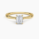 Freesia Cathedral Solitaire Ring Yellow Gold 18k Emerald Engagement Ring