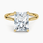 Freesia Cathedral Solitaire Ring Yellow Gold 18k Radiant Engagement Ring