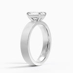 Peyton 4mm Satin Finish Solitaire Ring Platinum Emerald Engagement Ring
