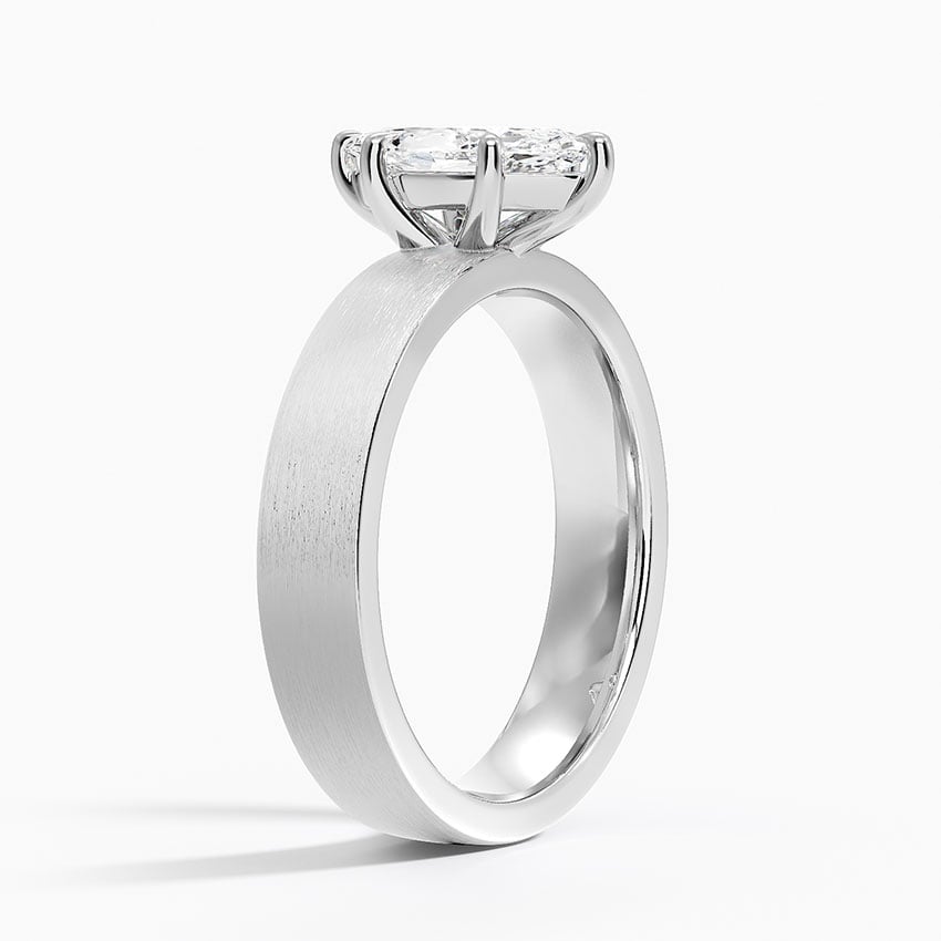 Peyton 4mm Satin Finish Solitaire Ring Platinum Marquise Engagement Ring