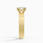 Peyton 4mm Satin Finish Solitaire Ring Yellow Gold 18k Oval Engagement Ring