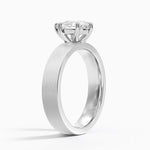 Peyton 4mm Satin Finish Solitaire Ring Platinum Pear Engagement Ring