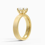 Peyton 4mm Satin Finish Solitaire Ring Yellow Gold 18k Princess Engagement Ring