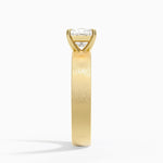 Peyton 4mm Satin Finish Solitaire Ring Yellow Gold 18k Princess Engagement Ring