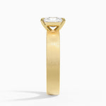 Peyton 4mm Satin Finish Solitaire Ring Yellow Gold 18k Radiant Engagement Ring