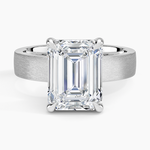 Peyton 4mm Satin Finish Solitaire Ring Platinum Emerald Engagement Ring