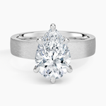 Peyton 4mm Satin Finish Solitaire Ring Platinum Pear Engagement Ring