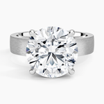 Peyton 4mm Satin Finish Solitaire Ring Platinum Round Engagement Ring