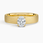 Peyton 4mm Satin Finish Solitaire Ring Yellow Gold 18k Oval Engagement Ring