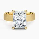 Peyton 4mm Satin Finish Solitaire Ring Yellow Gold 18k Radiant Engagement Ring