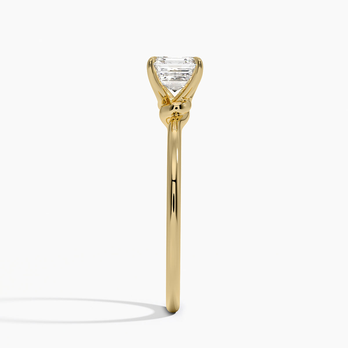 Entwined Solitaire Ring Yellow Gold 18k Asscher Engagement Ring