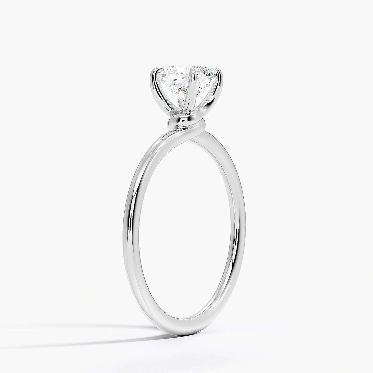 Entwined Solitaire Ring Platinum Cushion Engagement Ring