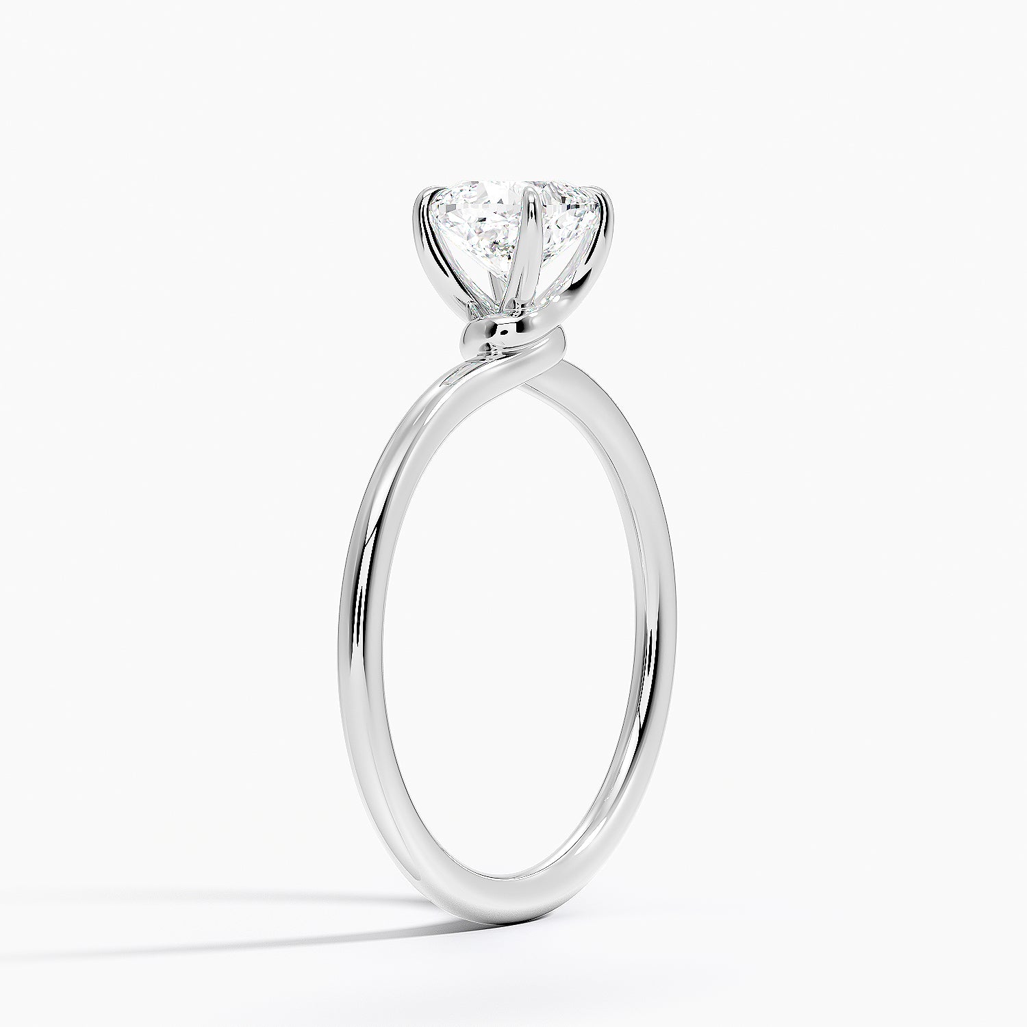 Entwined Solitaire Ring Platinum Cushion Engagement Ring
