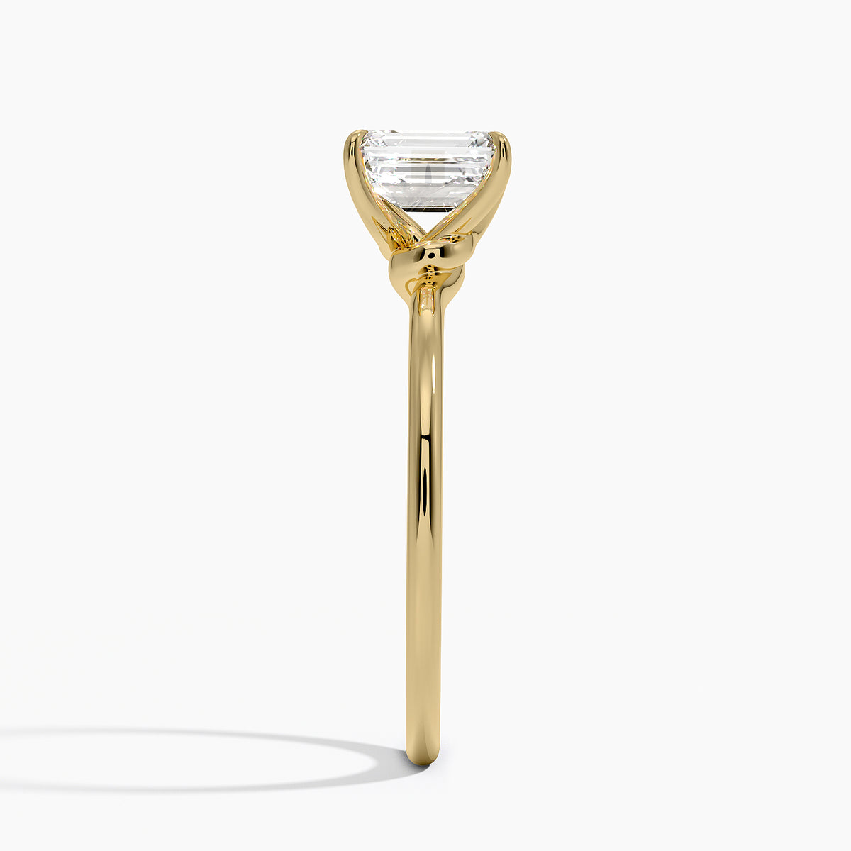 Entwined Solitaire Ring Yellow Gold 18k Emerald Engagement Ring