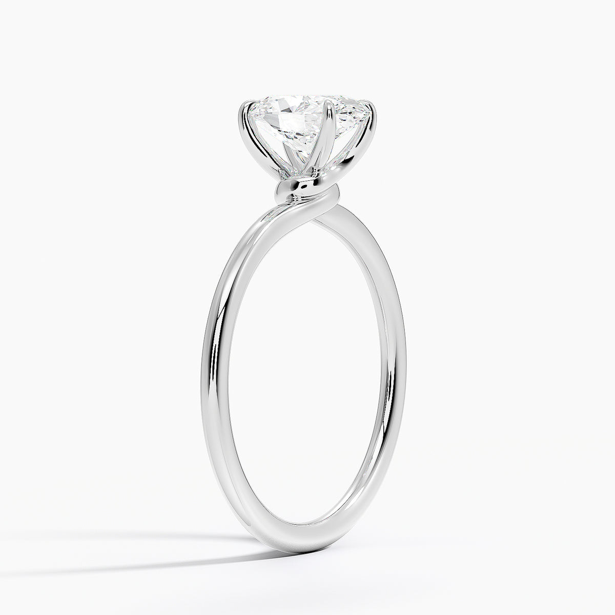 Entwined Solitaire Ring Platinum Oval Engagement Ring