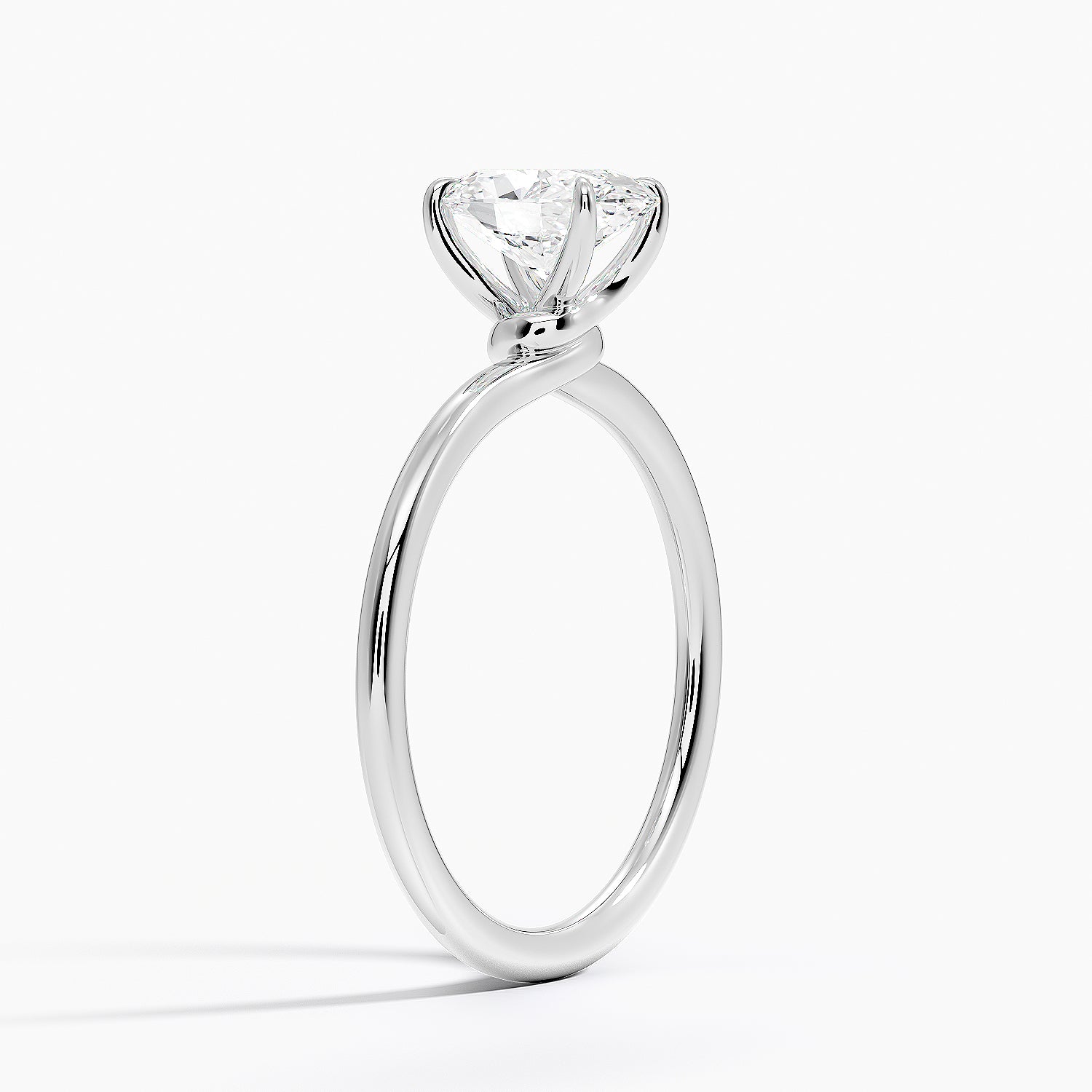 Entwined Solitaire Ring Platinum Oval Engagement Ring