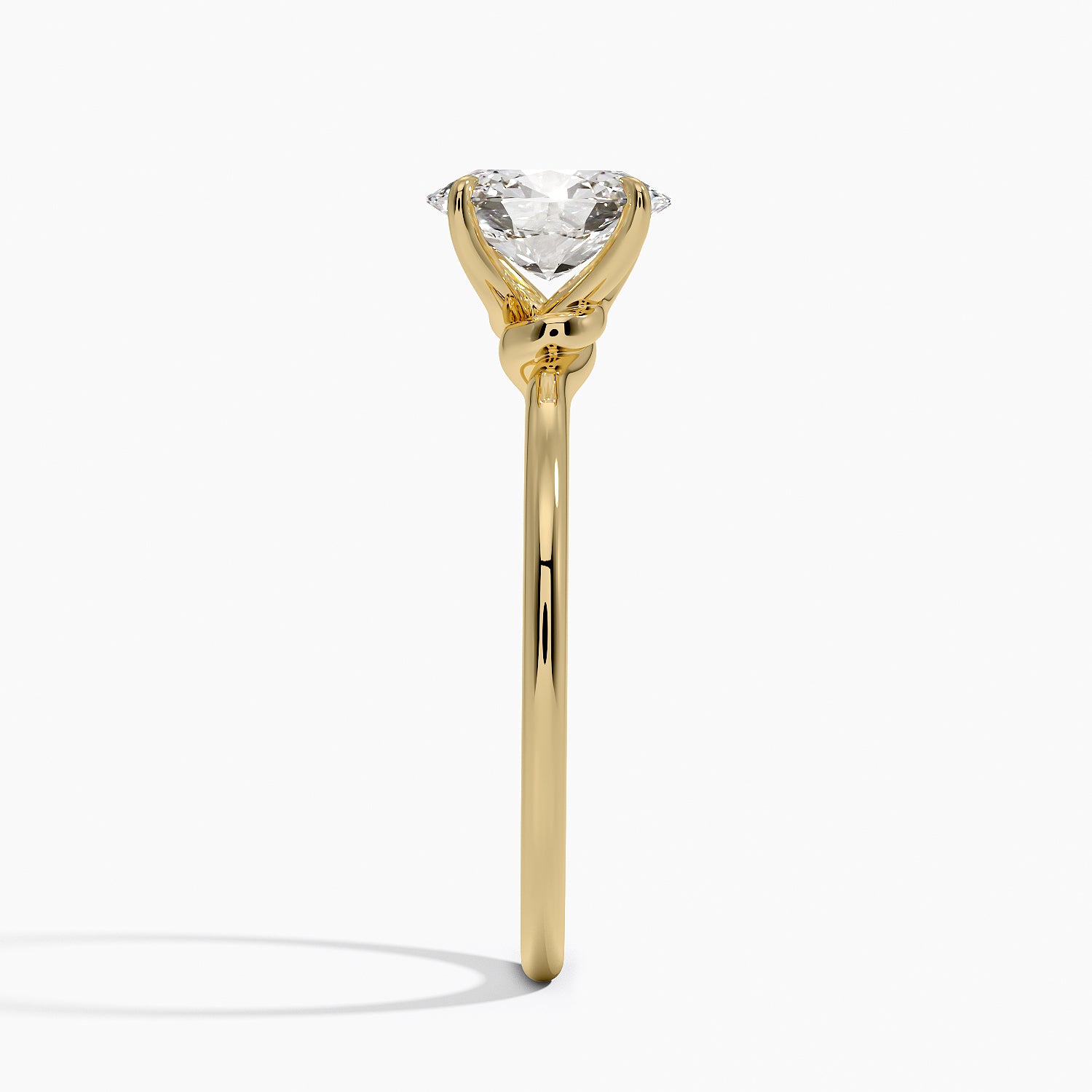 Entwined Solitaire Ring Yellow Gold 18k Oval Engagement Ring