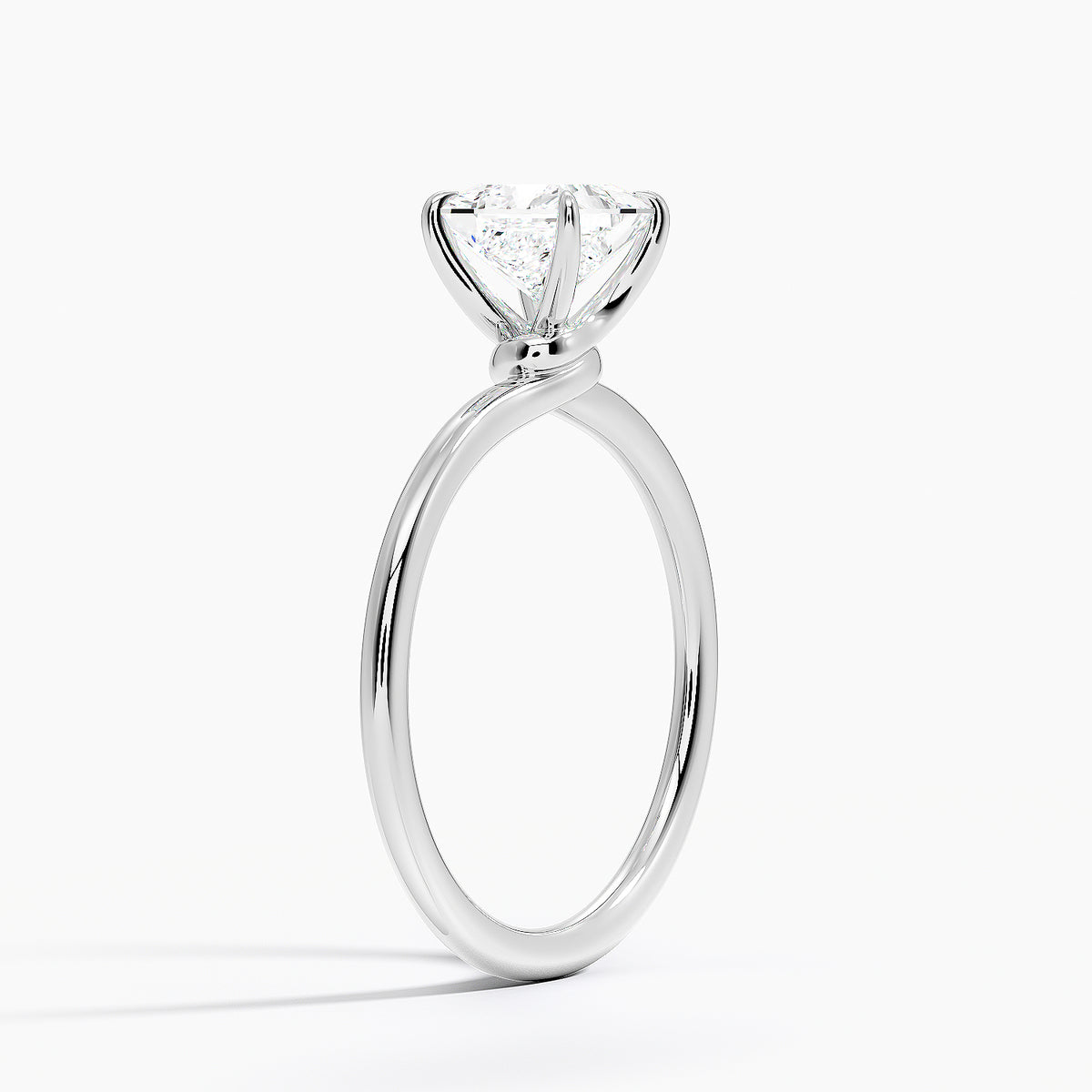 Entwined Solitaire Ring Platinum Princess Engagement Ring