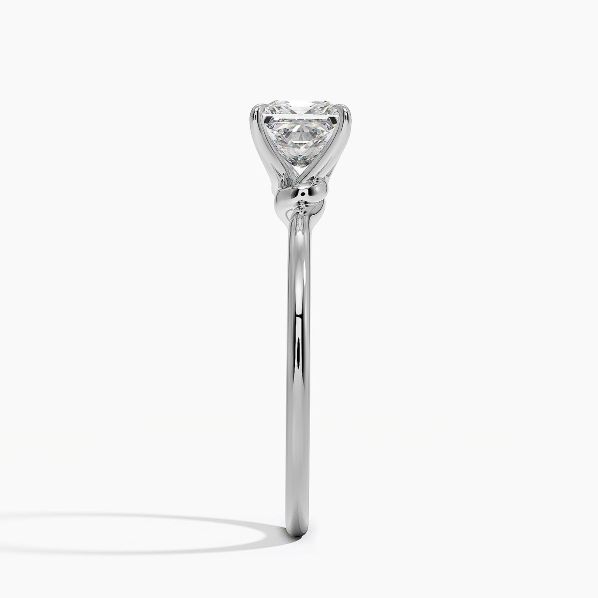 Entwined Solitaire Ring Platinum Princess Engagement Ring