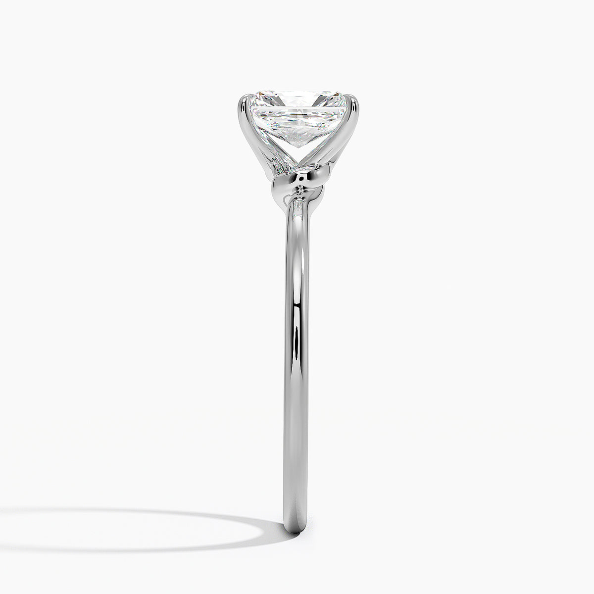 Entwined Solitaire Ring Platinum Radiant Engagement Ring