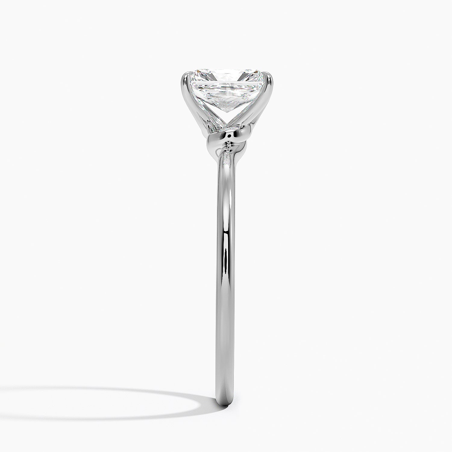 Entwined Solitaire Ring Platinum Radiant Engagement Ring